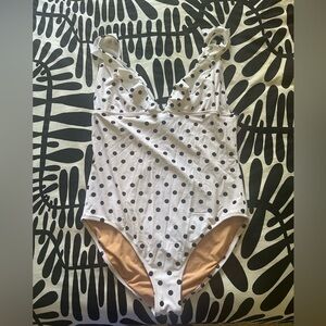 J. Crew Black and White Polka Dot Swimsuit